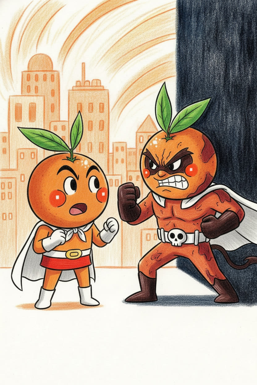 Finished illustration of Evil Mikanman
